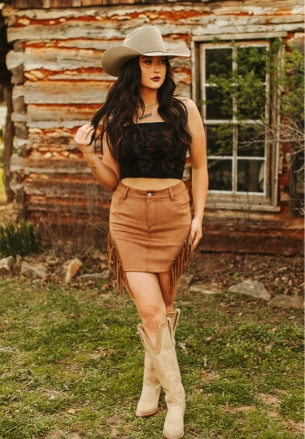 Fringe Suade Skirt