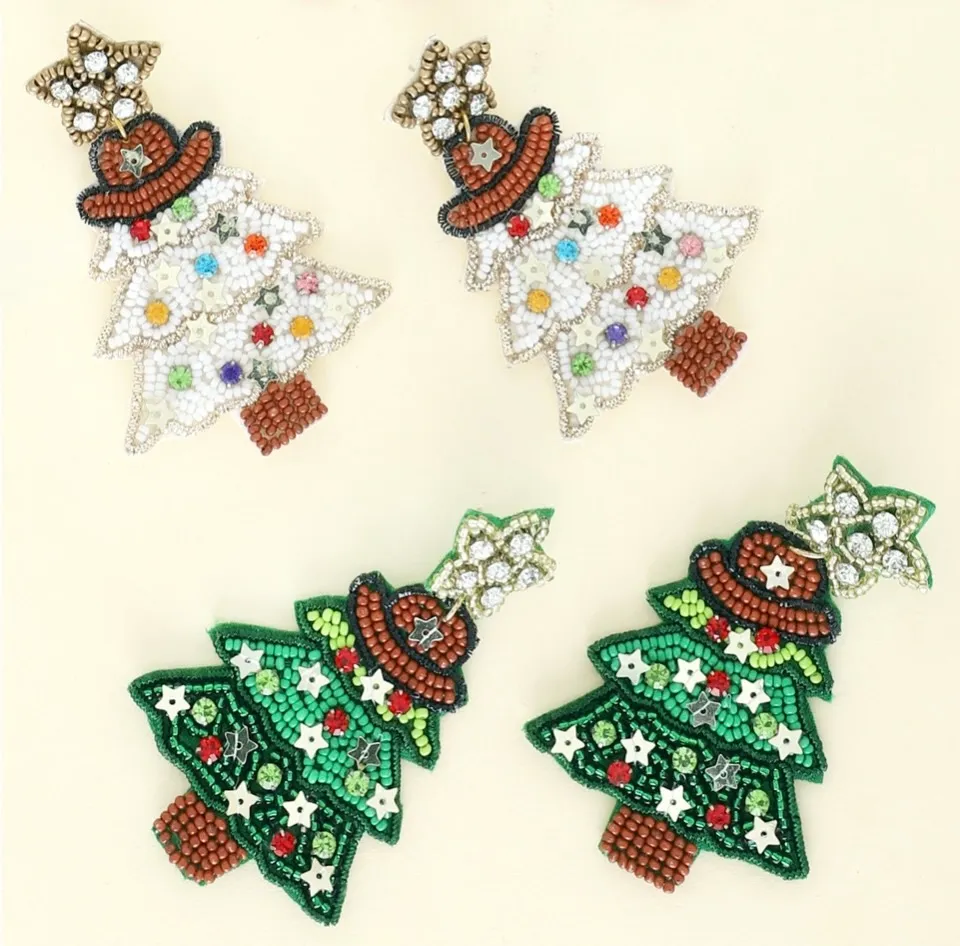 Western Christmas Tree Earrings