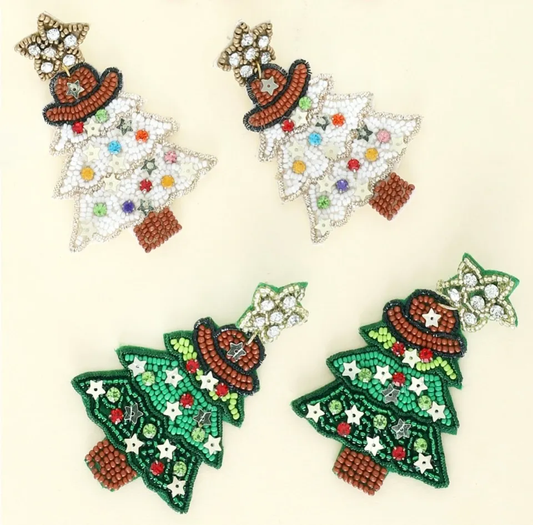 Western Christmas Tree Earrings