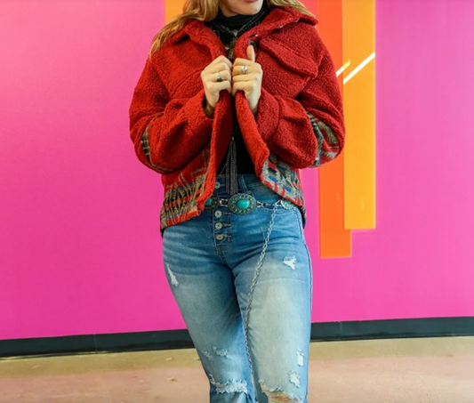 Red Aztec Sherpa