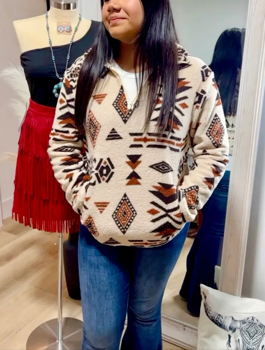 Aztec Print Sherpa