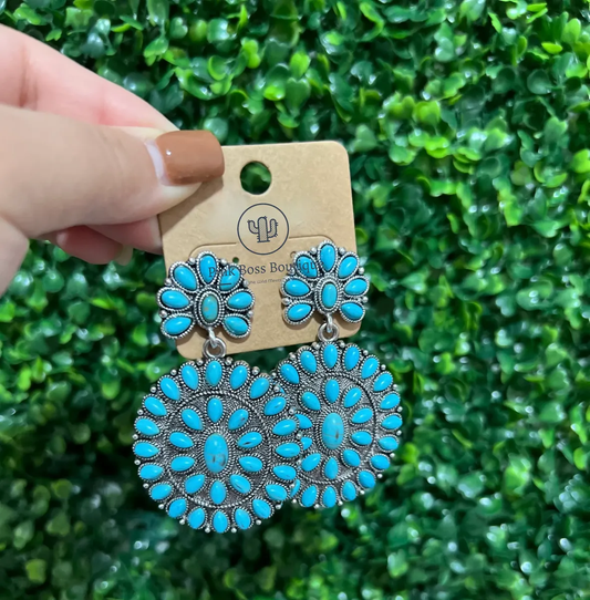 Oval Concho Earrings
