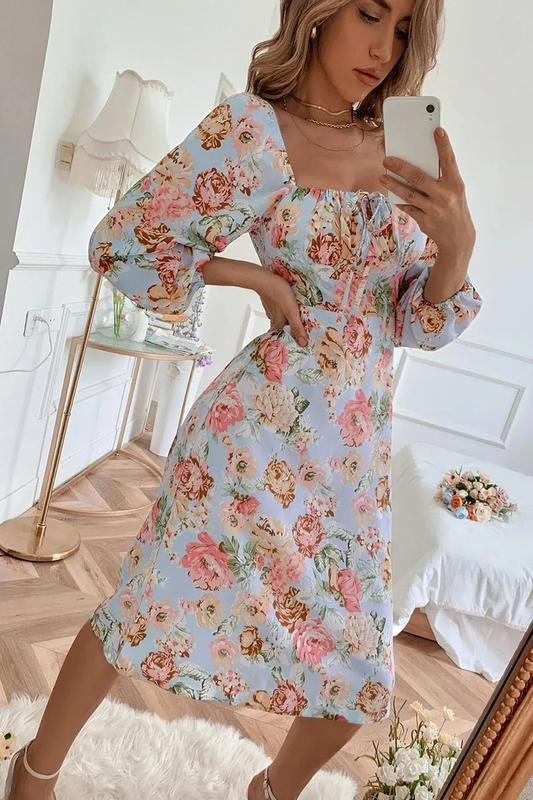 Pink/White Midi Dress