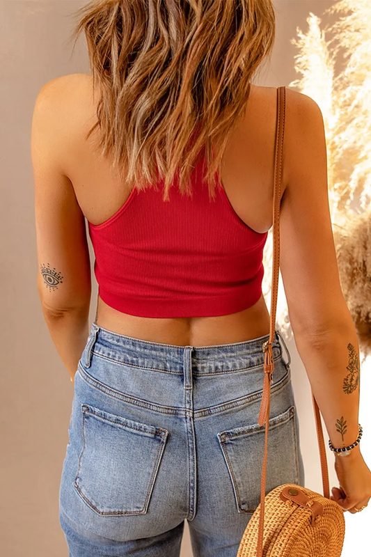 Red Crop top